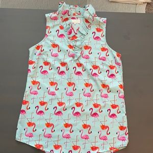 Mud Pie Flamingo Ruffle Top